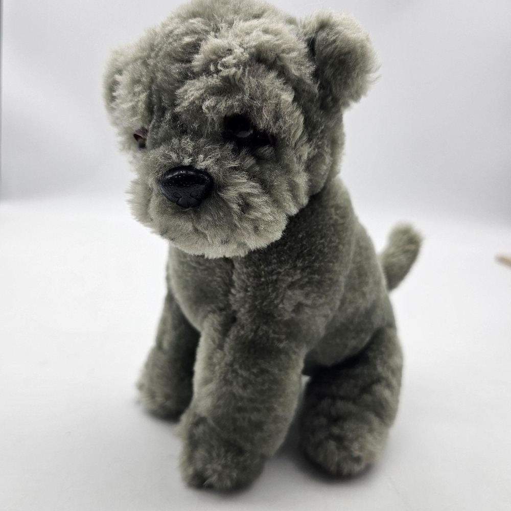 Vintage‎ Plushland Puppy Dog Plush Stuffed Animal Toy Small Gray 1999 Cute